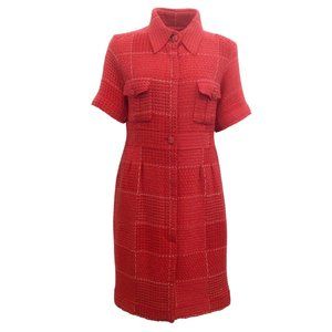 CHANEL Red Tweed Dress